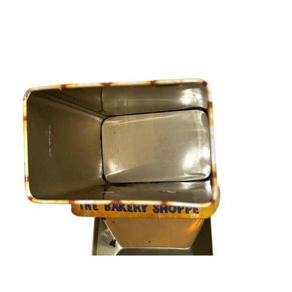 Vintage Bakery Shoppe Themed Square Tin Container Collectible With Hinged Lid - Picture 9 of 11